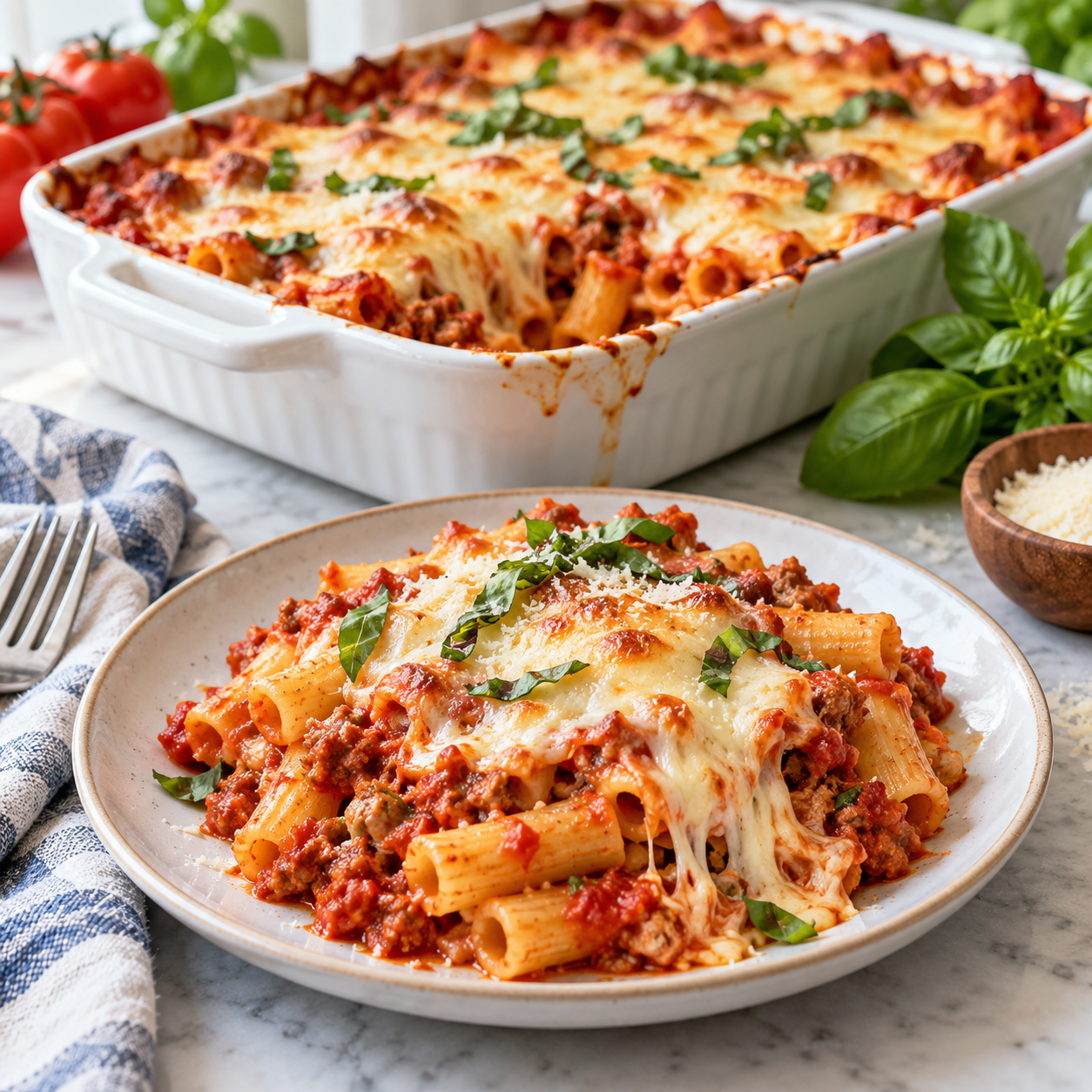 Baked Ziti with Three Cheeses