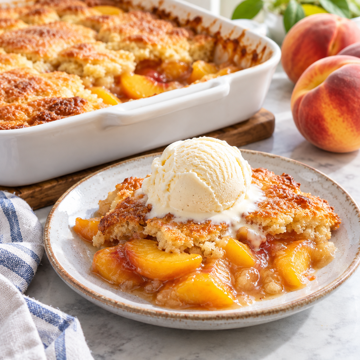 Rustic Farmhouse Peach Buttermilk Ice Cream